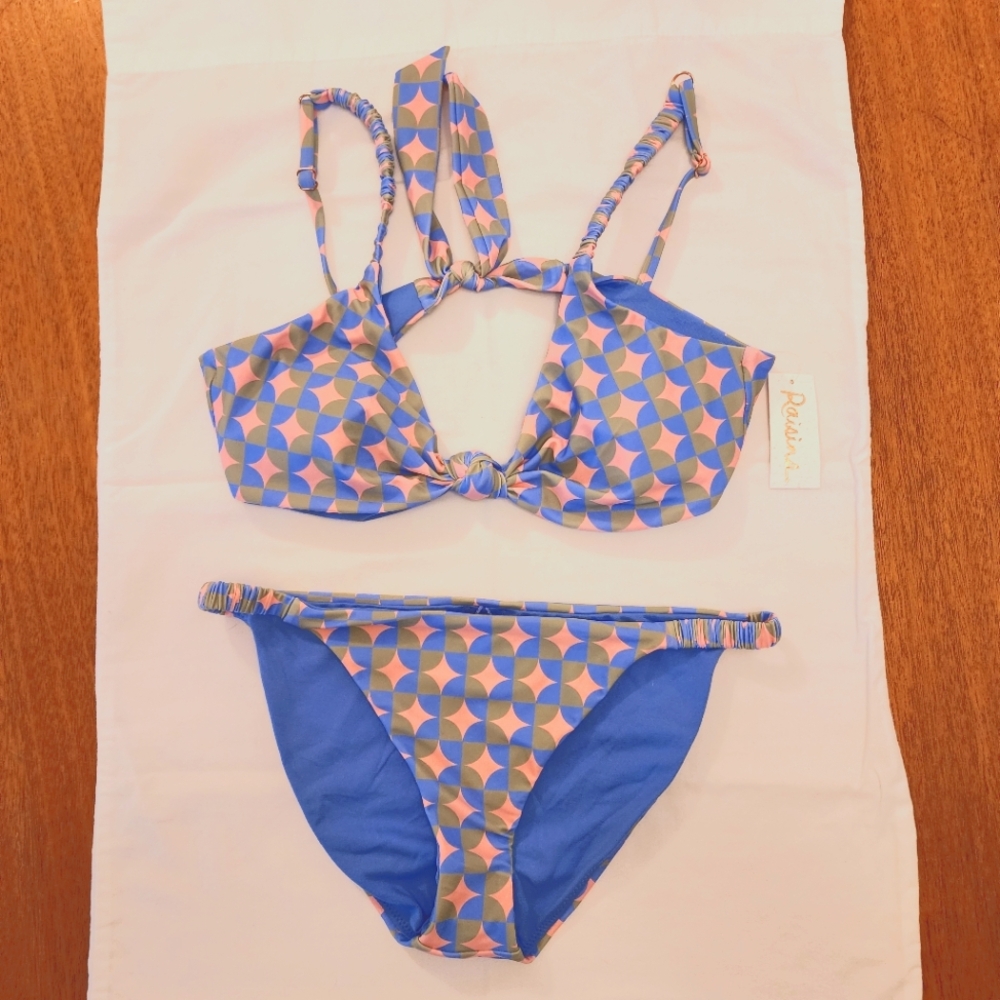 Raisins Colorful Geometric Bikini Set. Comes with Hygienic Liner. NWT - Picture 1 of 11